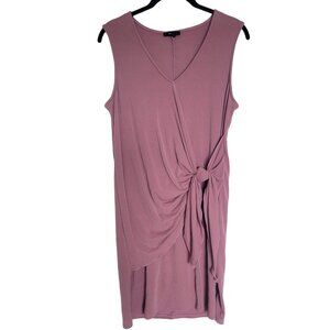 DREW Faux Wrap Dress Dusty Rose Sleeveless Stretchy Women's Size Medium